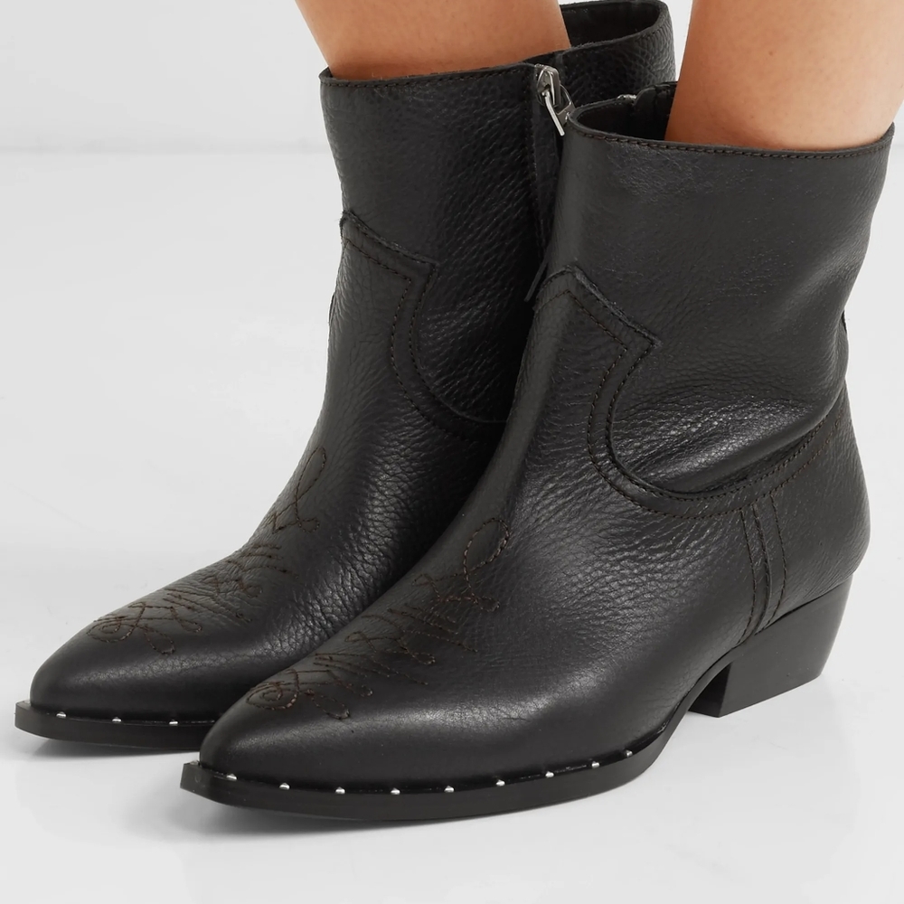 Sam Edelman Ava Black Leather Boots 6